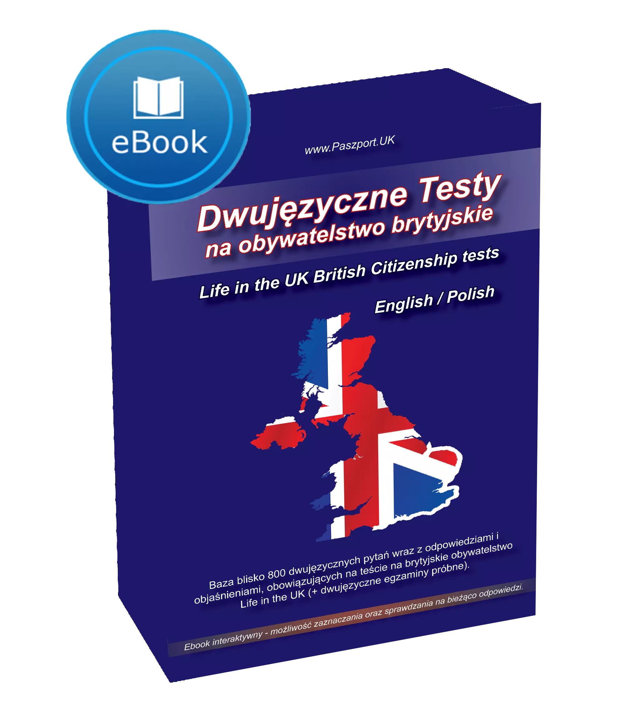 Książka Podręcznik Dwujęzyczne Testy na obywatelstwo brytyjskie
